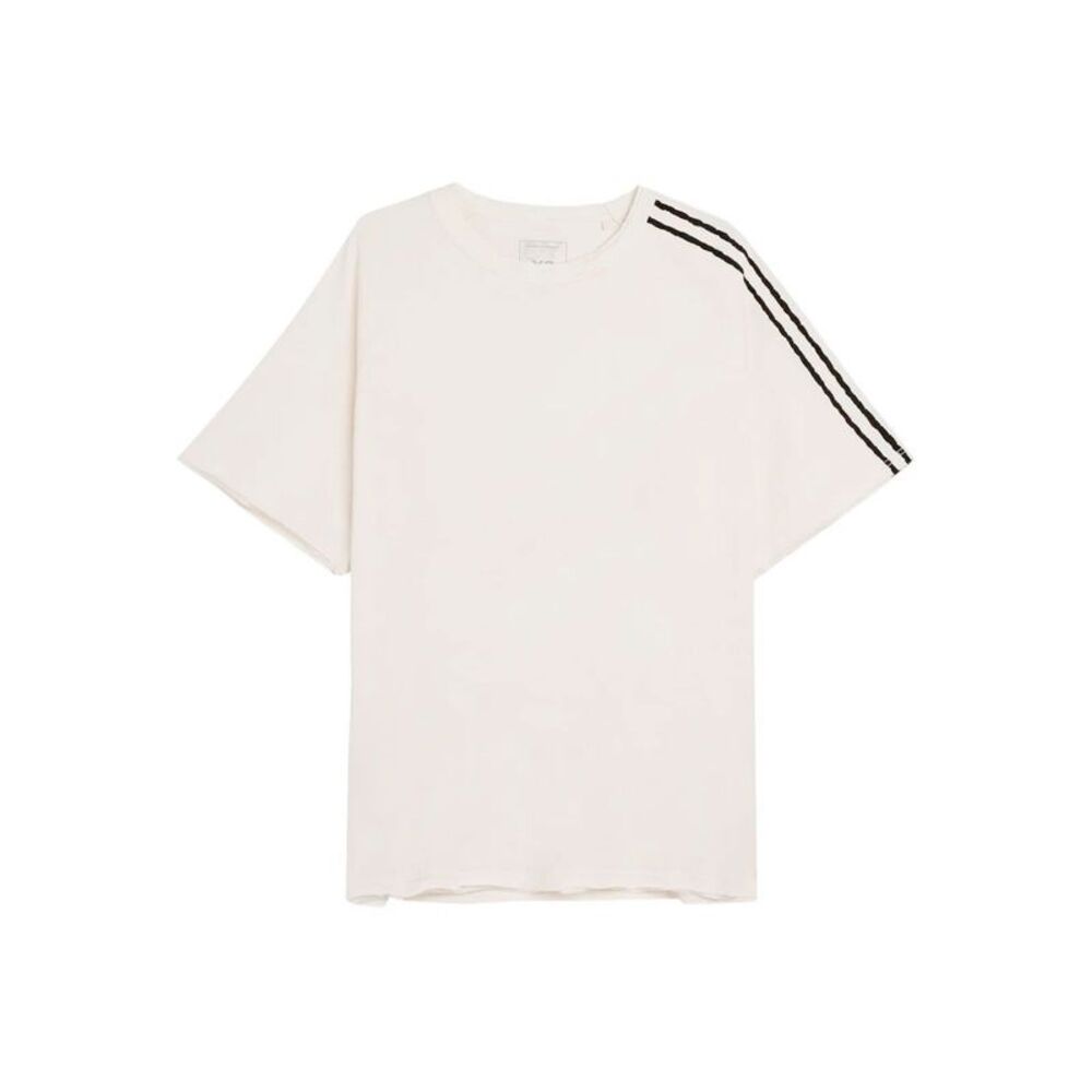 Y-3 Men Y-3 Raw Edge 3 Stripes Cotton T-Shirt